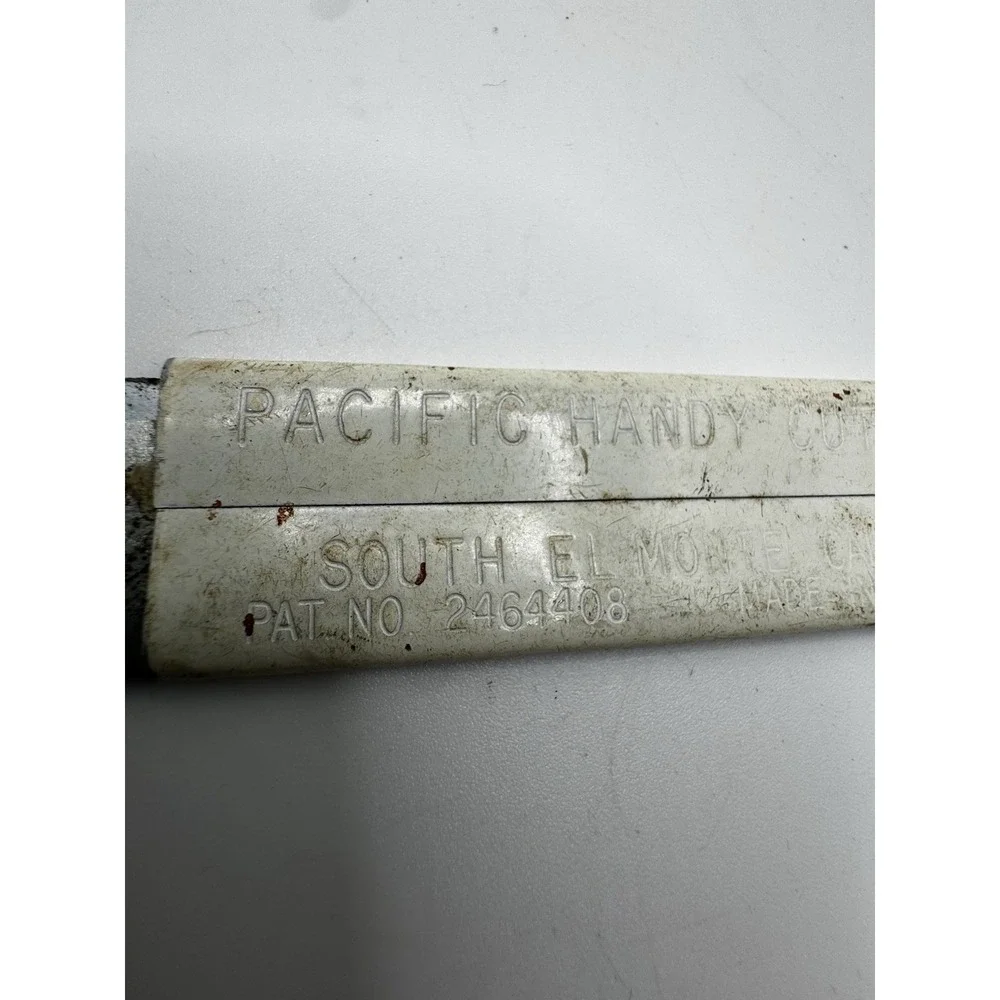 Vintage Pacific Handy Cutter Metal Box Opener Tool White Made in USA Pat 2464408